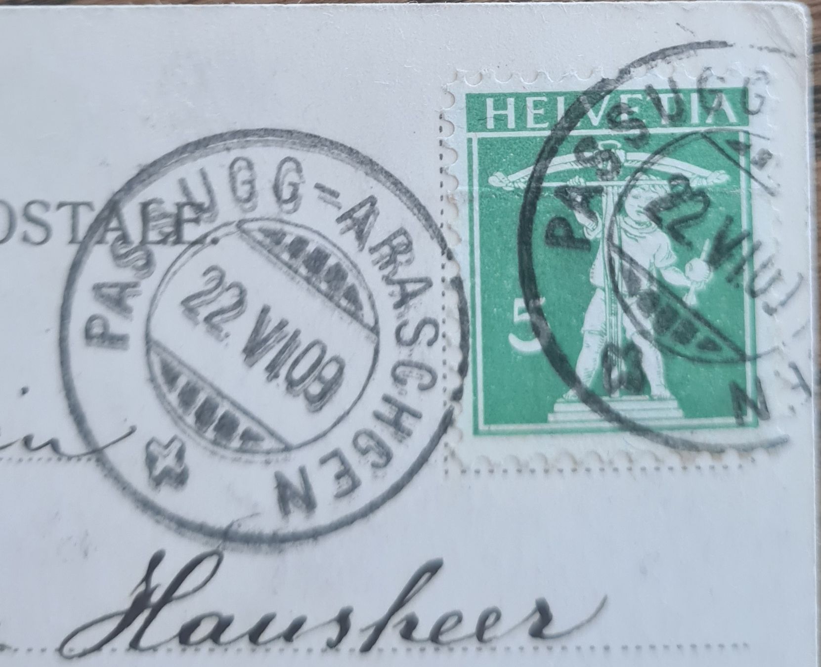 Cartoline postali: Gruss aus Bergwelt, Passug 1909 – Usato da Ebikon venduto da Donar50 1