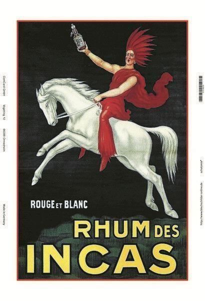 Insegne: Blechschild-RHUM DES INCAS-ROUGE ET BLAN – Nuovo e nell'imballaggio originale da Rupperswil venduto da big-one-sale