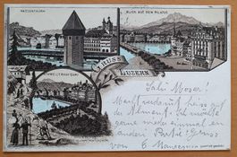 Gruss aus Luzern  - Schlumpf Litho