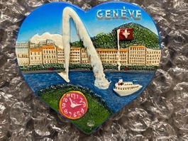 Lot 6 magnets cœur Genève NEUF / NEW