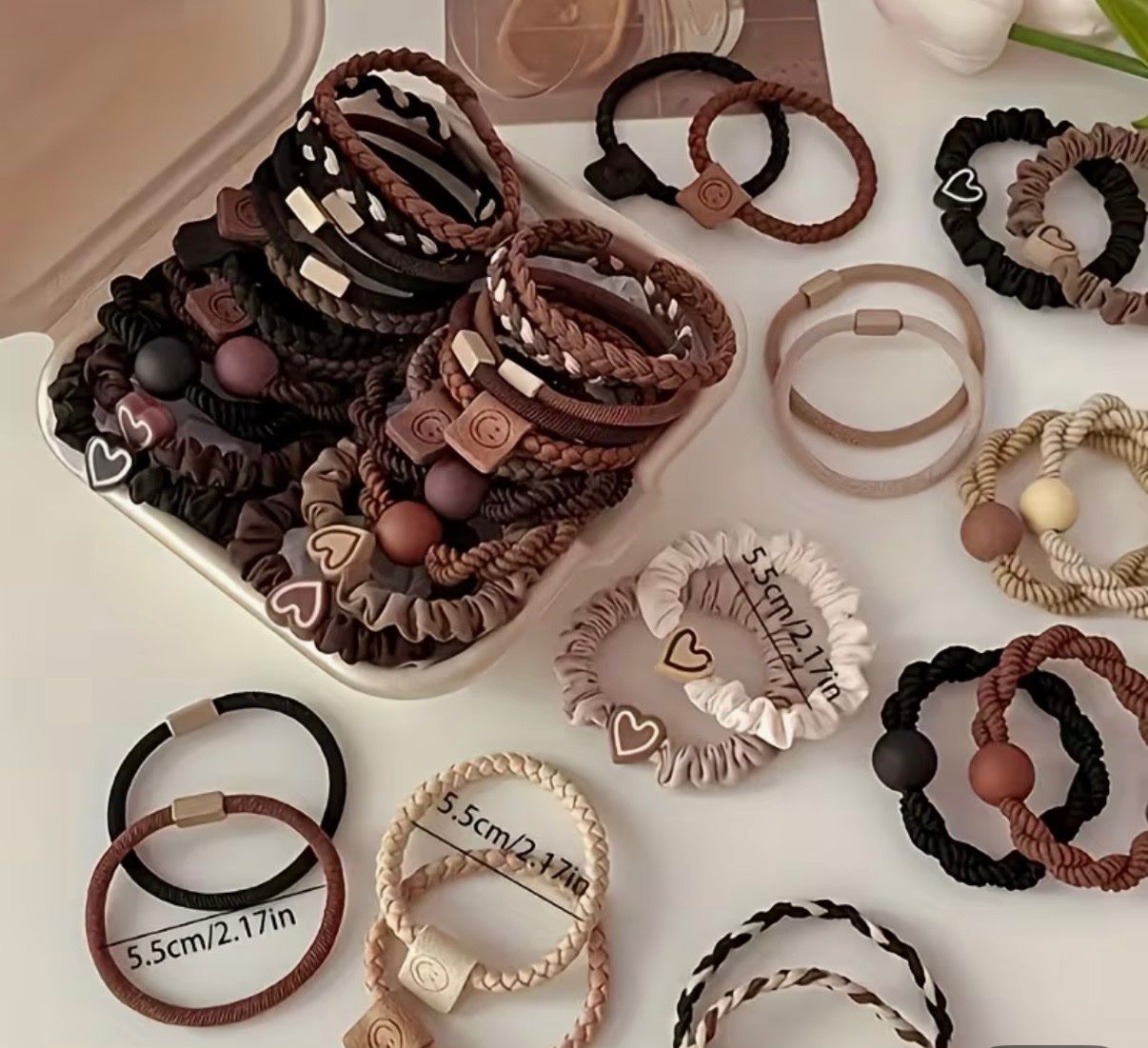 Haarschmuck: 50x Haargummi-Boho-Stil-weiche und neutrale Farbtöne-Trend – Neu (gemäss Beschreibung) aus Teufenthal AG von MeineSchatztruhe 1