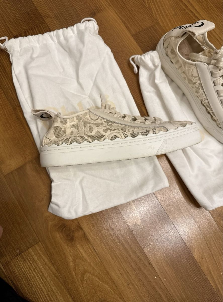 Chloé Scarpe da donna: Chloé Lauren Sneaker in Ecru – Nuovo (secondo la descrizione) da Winterthur venduto da yav_96pw 3