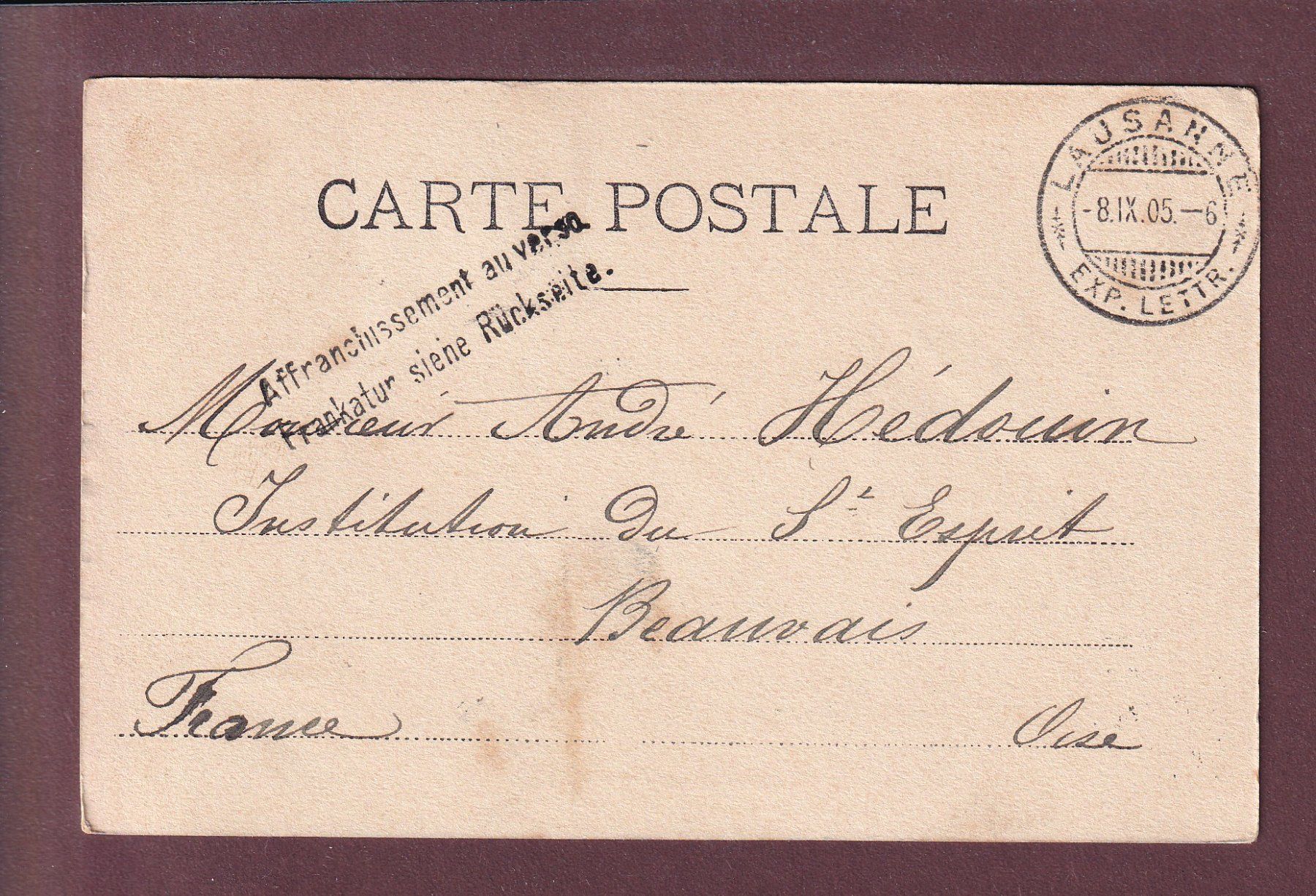 Cartoline postali: LAUSANNE - Université - Marché - 1905 – Usato da Pully venduto da nicecards 1