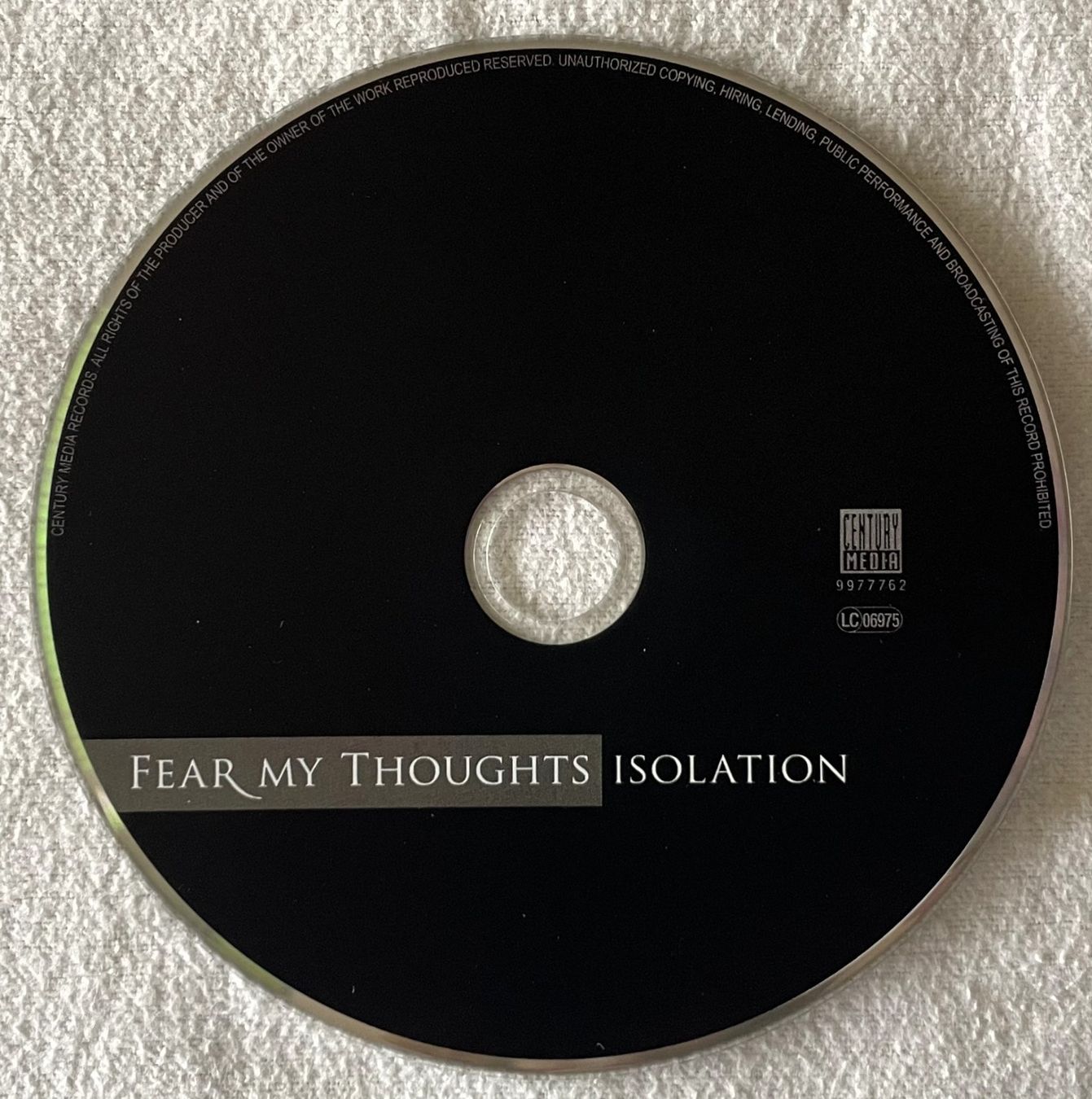 CDs: Fear My Thoughts – Isolation - 2008 - CD - First Press – Gebraucht aus Uster von Zardodel 3