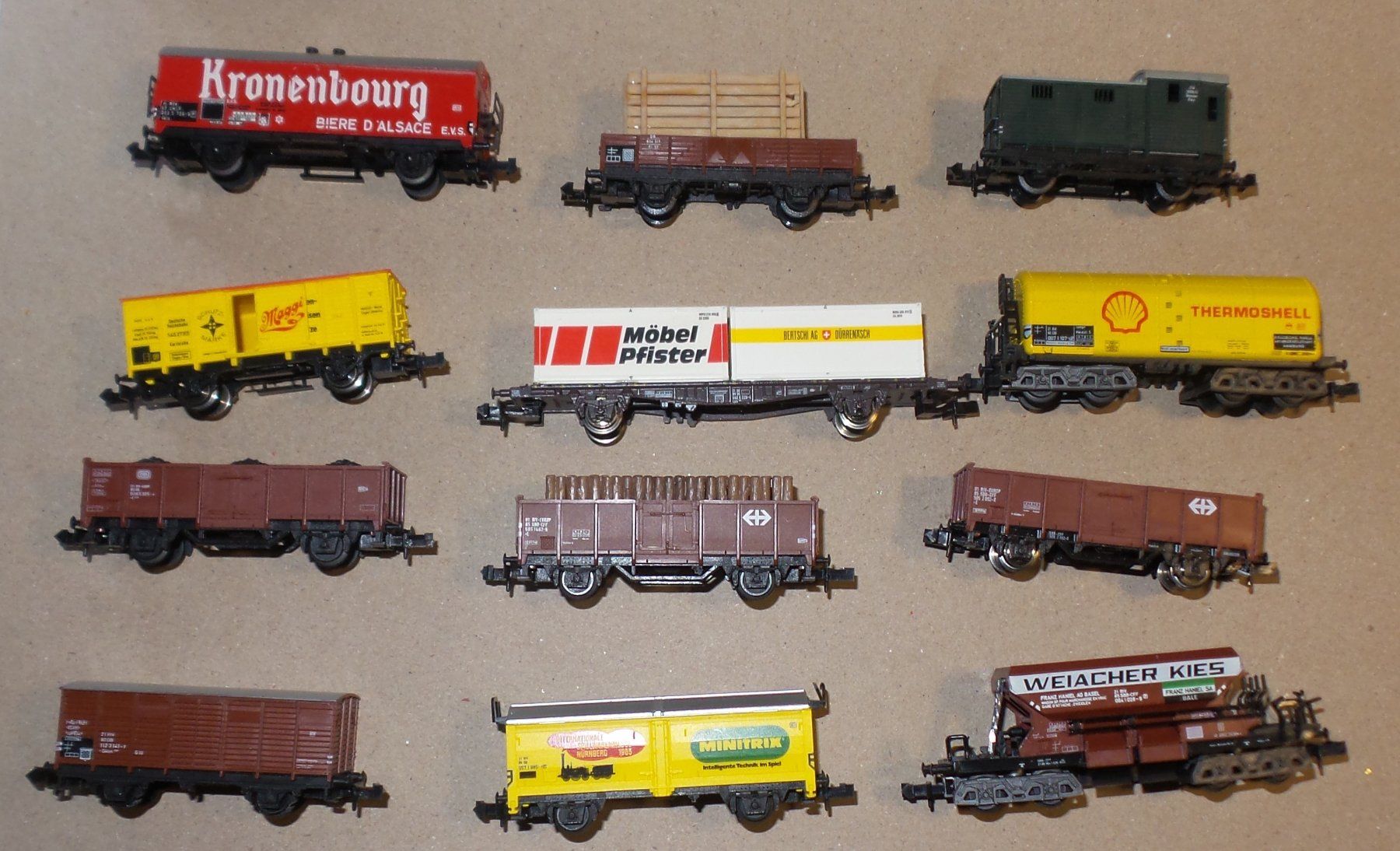 Trix Modelleisenbahnen: Lot 12 wagons divers Trix Minitrix N – Gebraucht aus Bulle von Rockandtoys 1