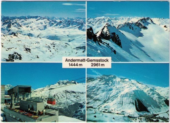 Ansichtskarten: Andermatt - 4 Bild AK Gemsstock – Gebraucht aus Binningen von Mountainrider