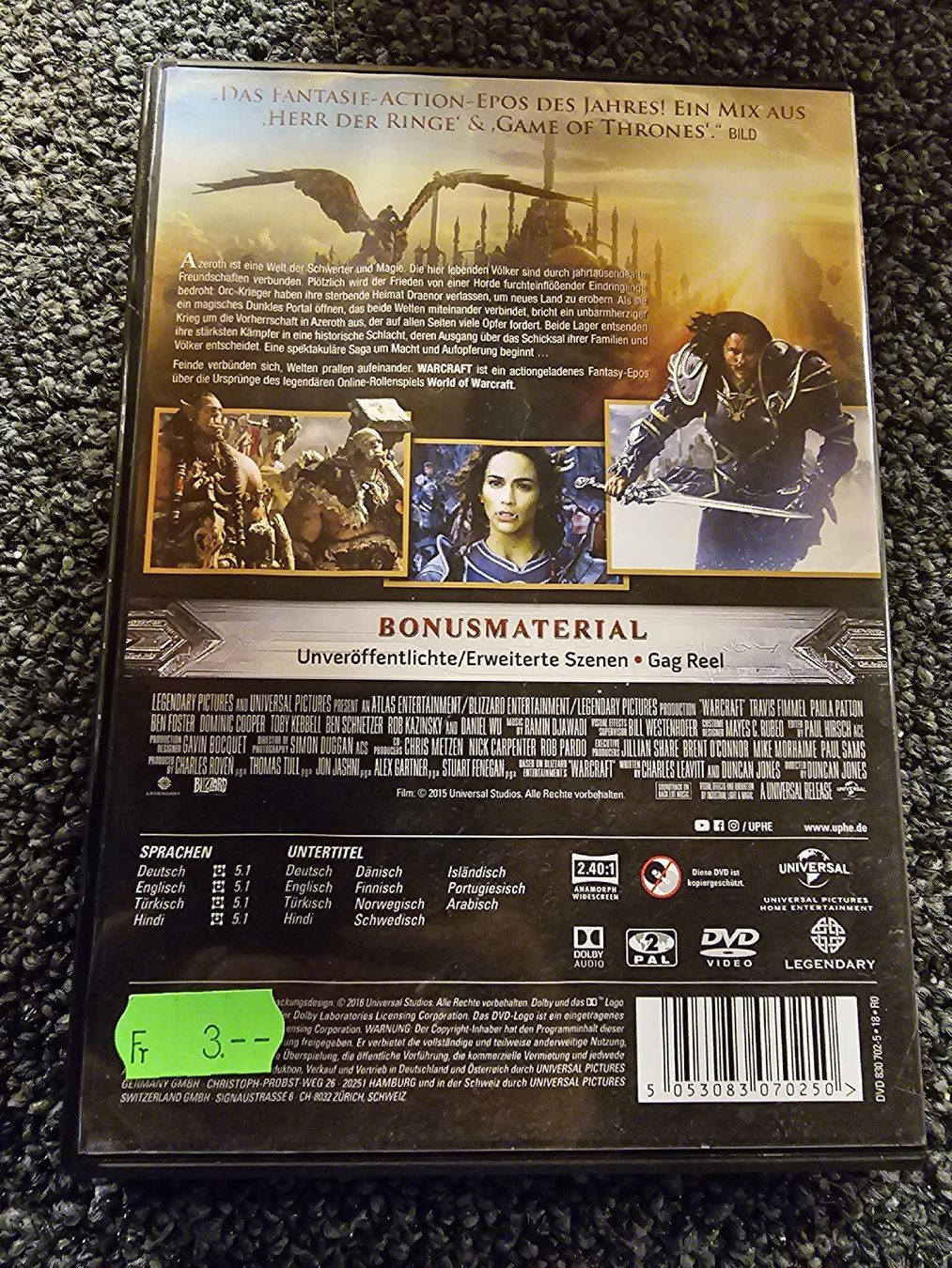 Tutti i DVDs: Warcraft: The Beginning (17627) – Usato da Ruswil venduto da jan_bxl5 1