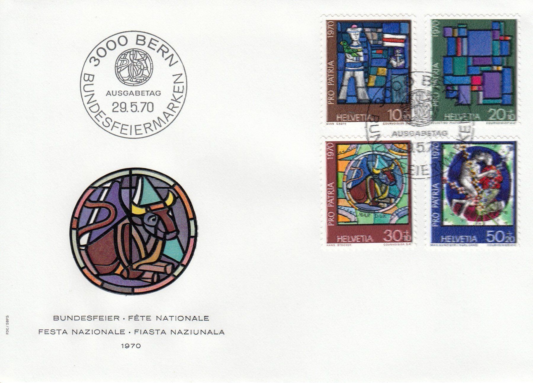 Tutti i francobolli: 1970 Pro Patria FDC Bundesfeier – Usato da Spreitenbach venduto da Mustang_1105