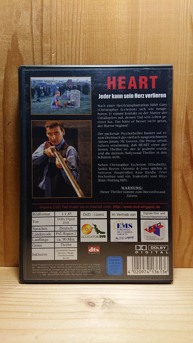 Tutti i DVDs: HEART DVD mit Saskia Reeves und Christopher Eccleston – Usato da Wilderswil venduto da Exebub 1