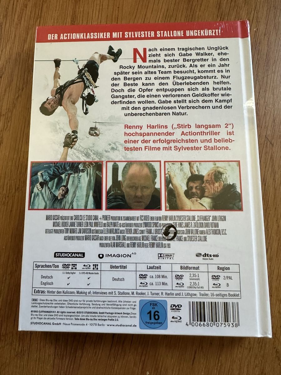 Tous les DVDs: Cliffhänger Mediabook, Sylvester Stallone neu – Neuf avec emballage d'origine à Benken ZH par Audi-erich 1