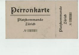 Perronkarte Platzkommando Zürich SBB