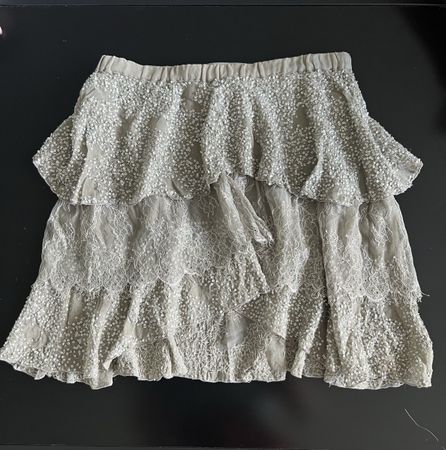Minijupe Charlie Joe en soie et sequins, Volants S