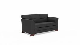 Schwarzer Zweisitzer Modernes Office Sofa aus Holz und Kun