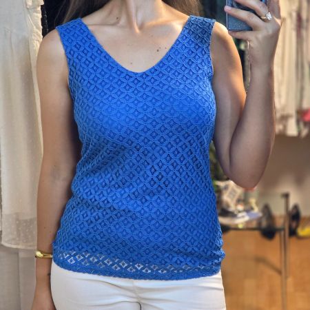Dorothy Perkins Spitzenbluse Blau Gr. M