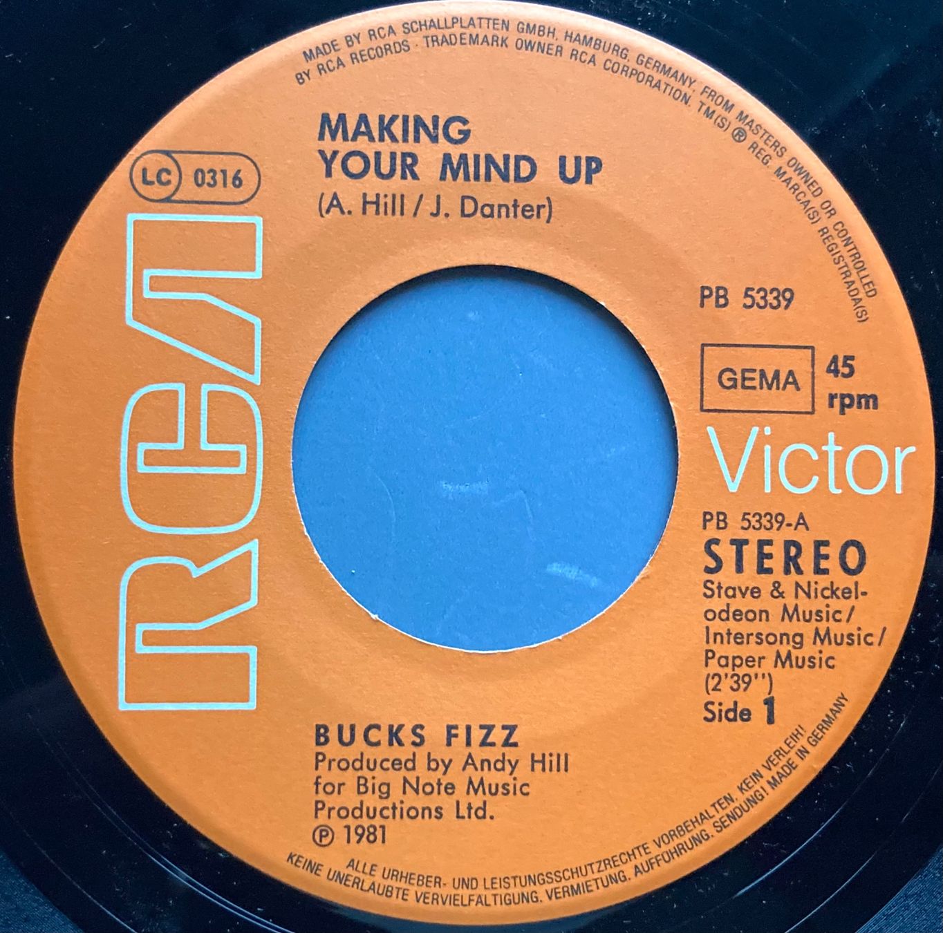Vinyles: BUCK FIZZ - MAKING YOUR MIND UP – D'occasion à Poliez-Pittet par Newtown-Records 2