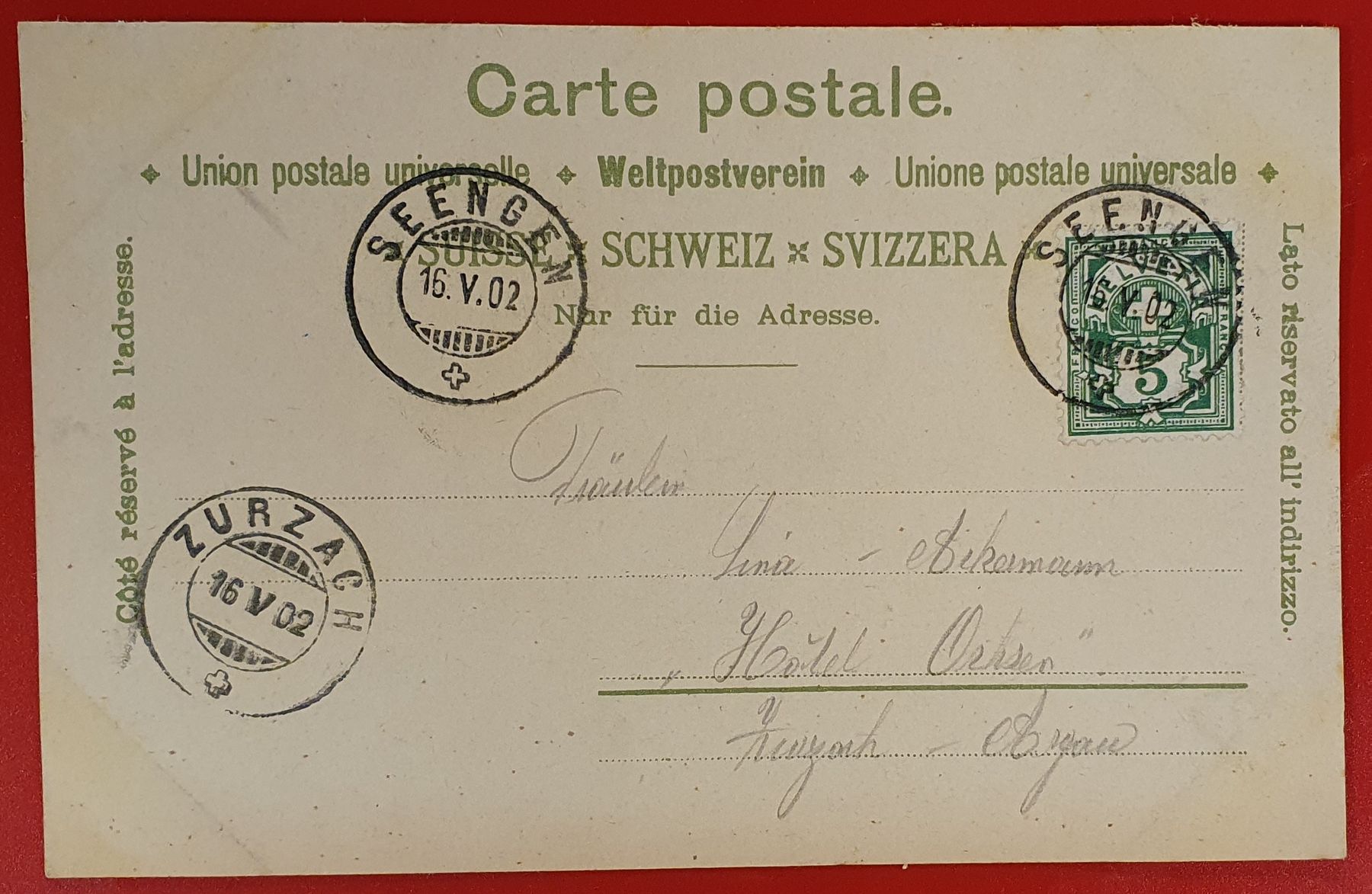 Cartoline postali: Gruss aus dem Seethal 1902 – Usato da Kreuzlingen venduto da Rschweiz1 1