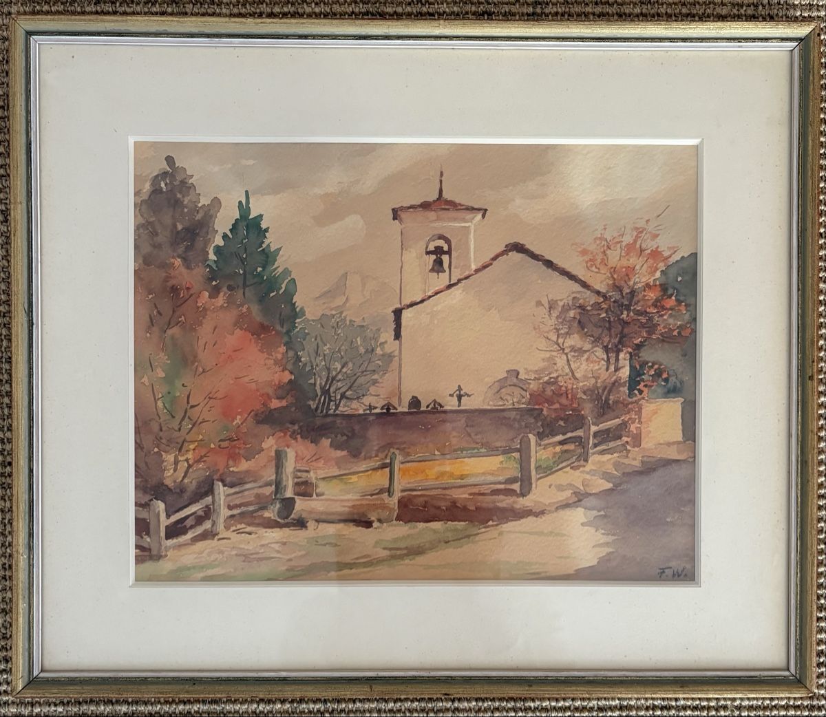 Foto & Immagini: Aquarell mit Kirche im Rahmen Bopp – Usato da Rothenburg venduto da meg_ln8t