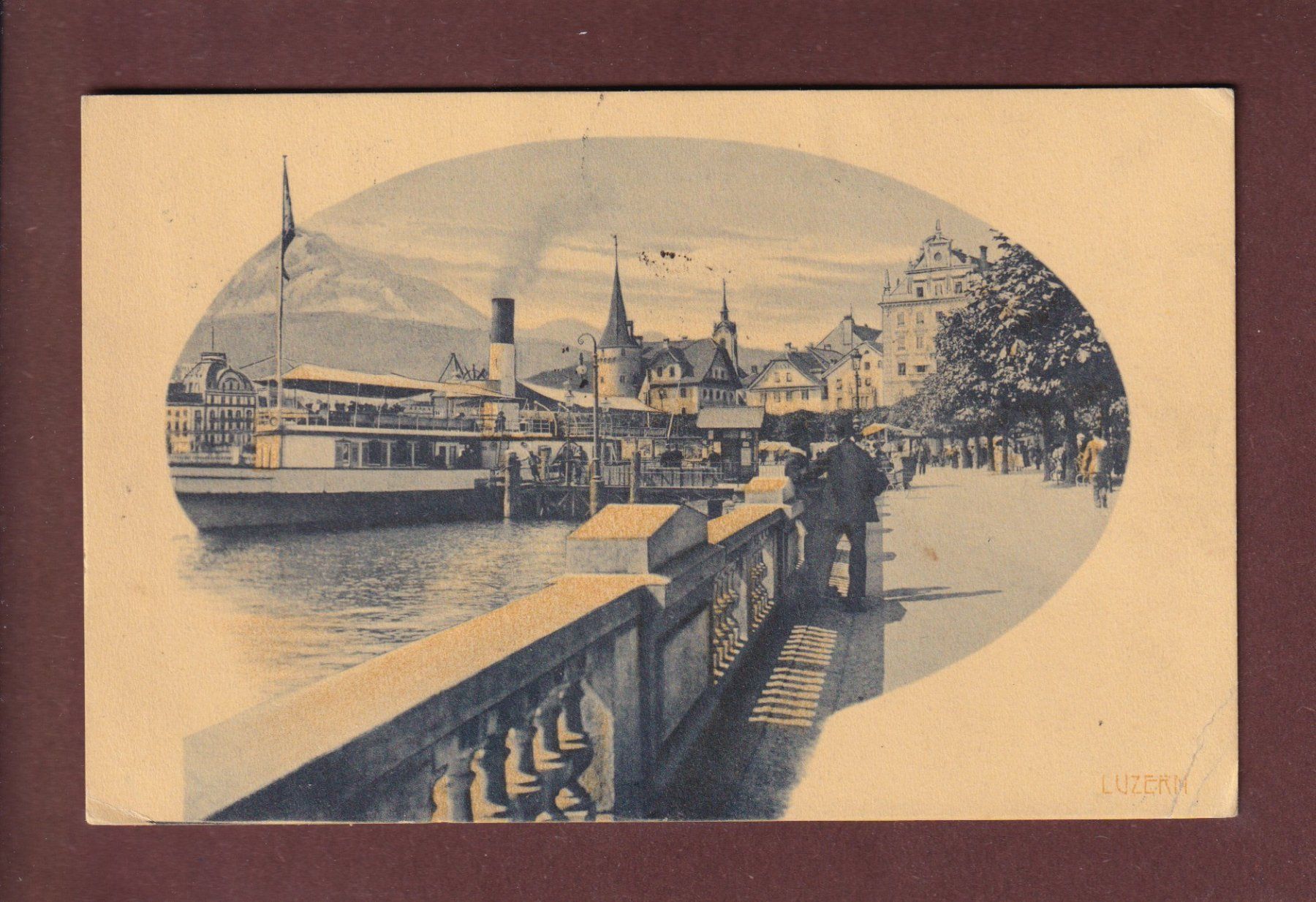 Cartoline postali: LUZERN - Schiff - 1913 // Eckbug // – Usato da Pully venduto da nicecards-shop