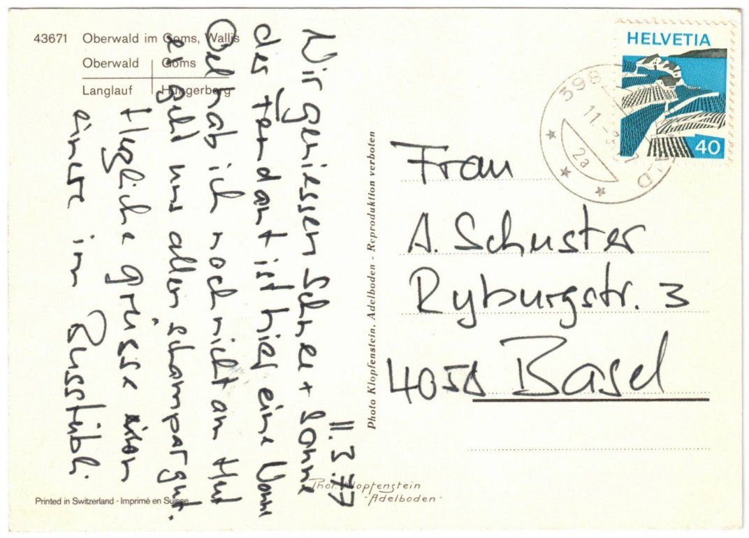 Cartoline postali: Oberwald - 4 Bild AK – Usato da Binningen venduto da Mountainrider 1