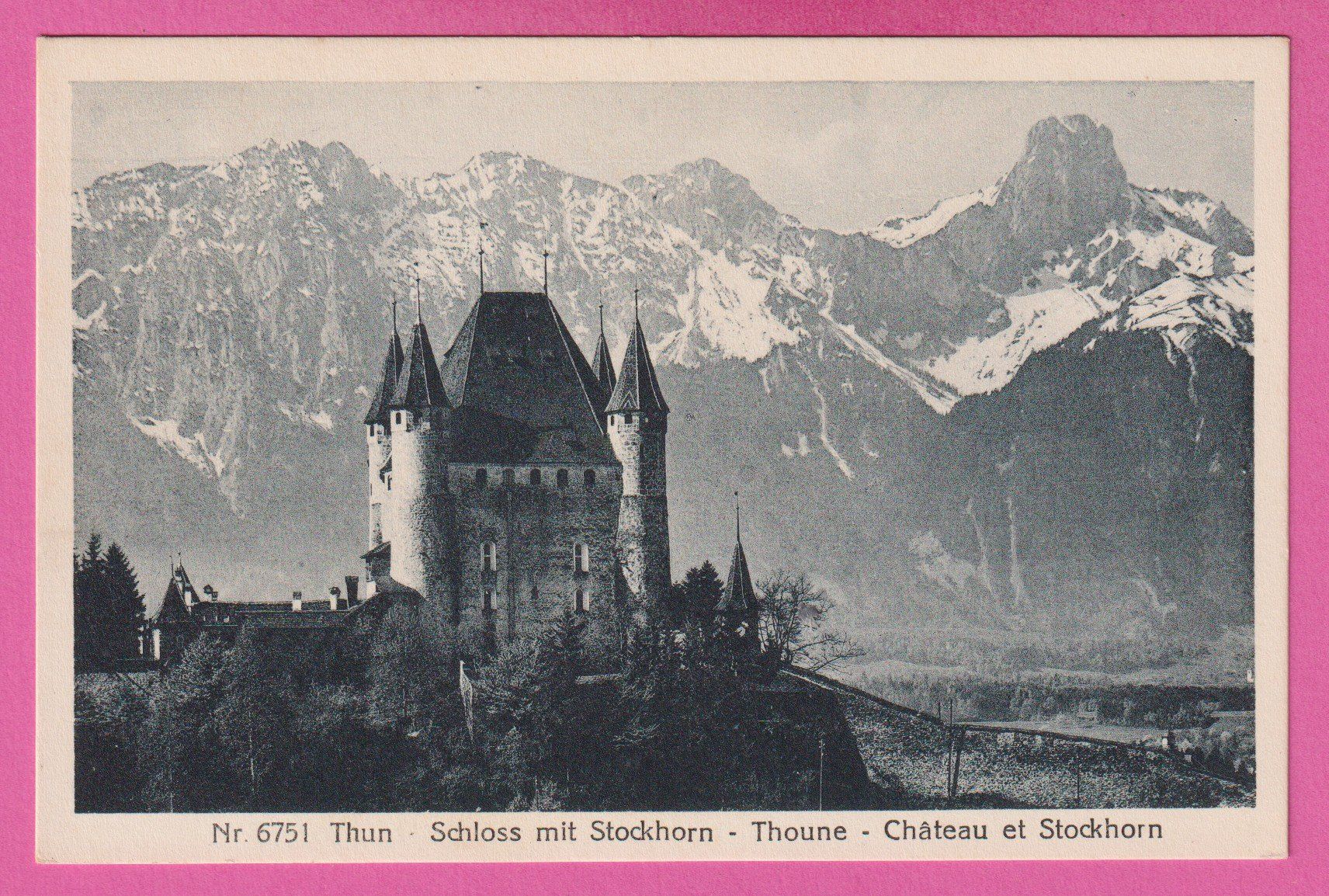 Cartes postales: Thun Schloss mit Stockhorn – D'occasion à Einsiedeln par dillie