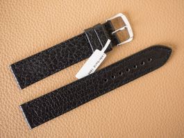 sportliches Uhrenband Leder Schwarz 18mm *NOS* 18x18x3