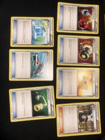 Lot de 7 cartes Trainer Pokémon, état occasion correct