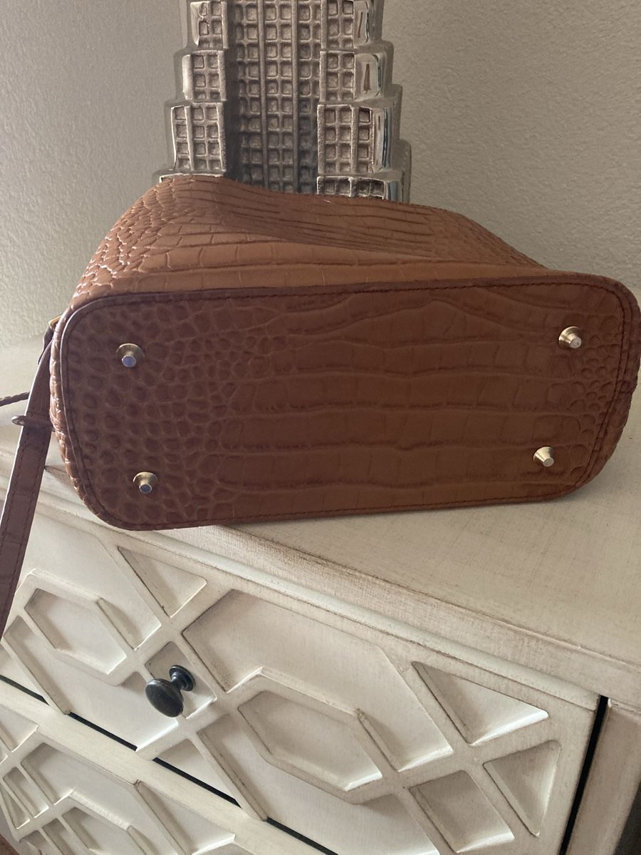 Borse da donna: Handtasche Kroko braun mit Schultergurt  – Usato da Zürich venduto da Timbera 4