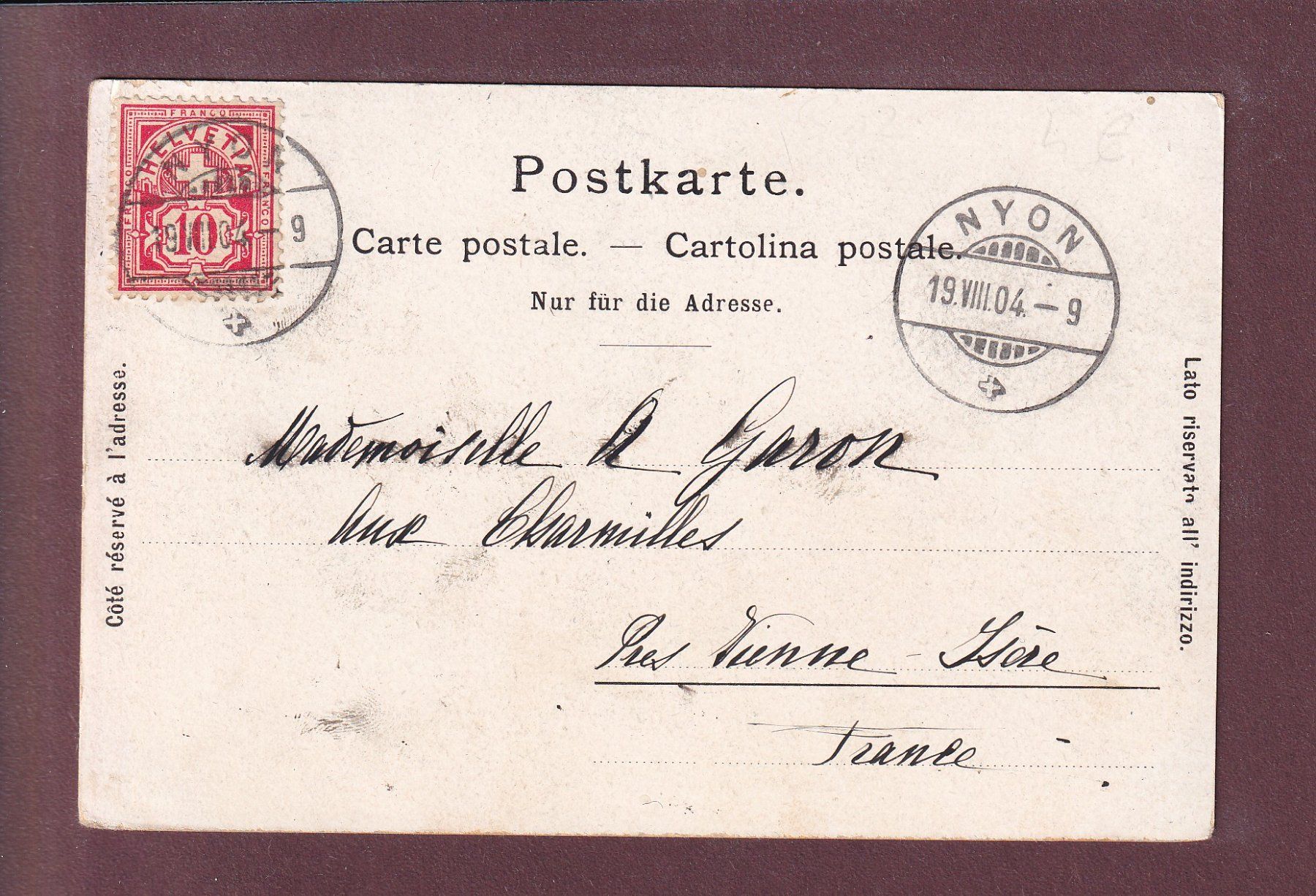 Cartoline postali: LES AVANTS en hiver - 1904 – Usato da Pully venduto da nicecards 1