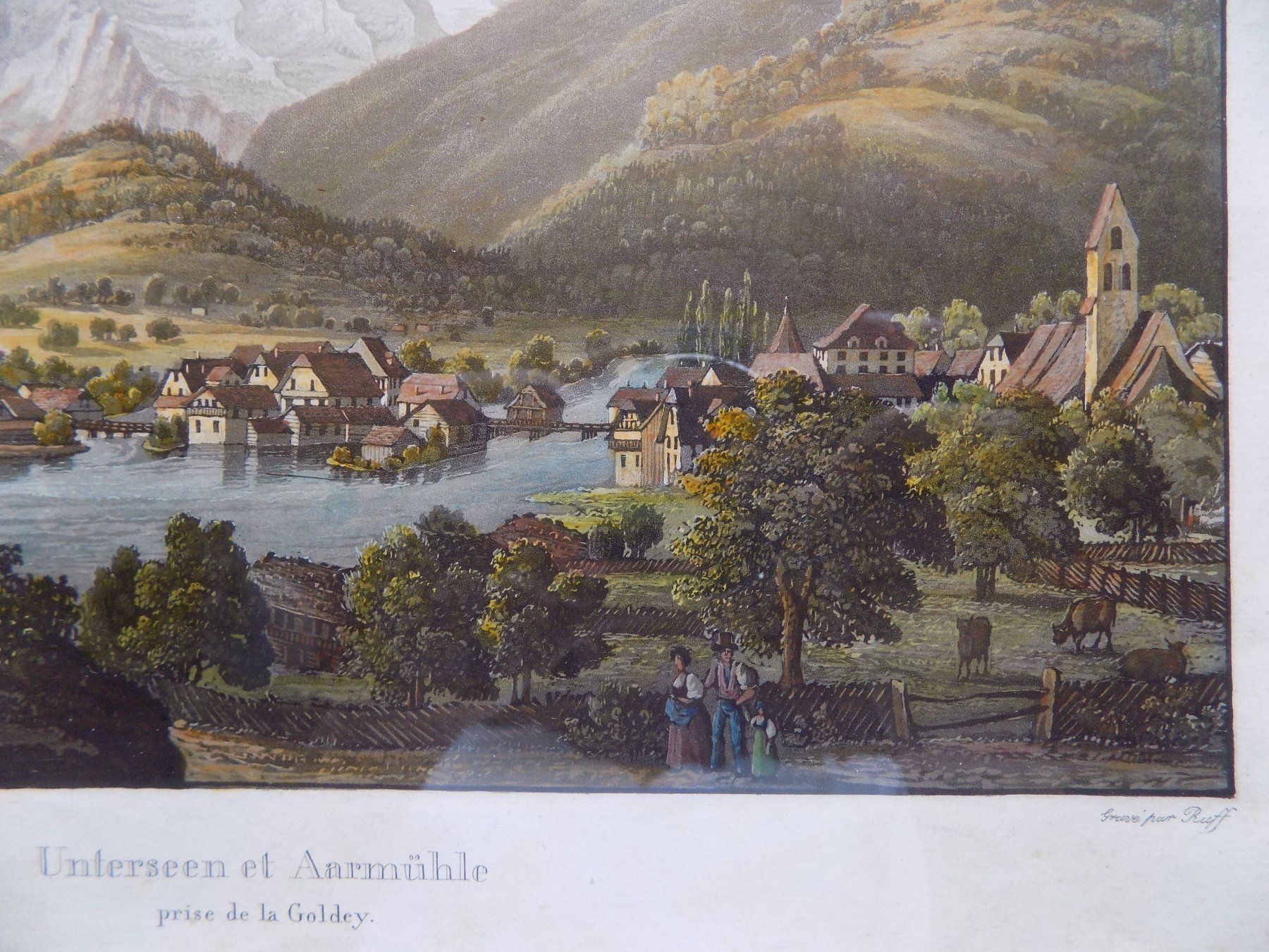 Incisioni: Unterseen Interlaken herrliches Kolorit – Usato da Risch venduto da Rischli15 2