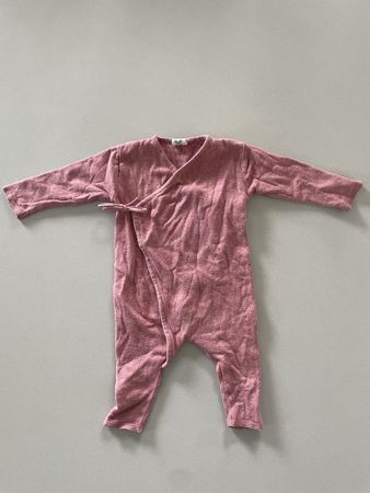 Strampler Wickeloptik Pink Grösse 62/68 Bio Baumwolle Seide