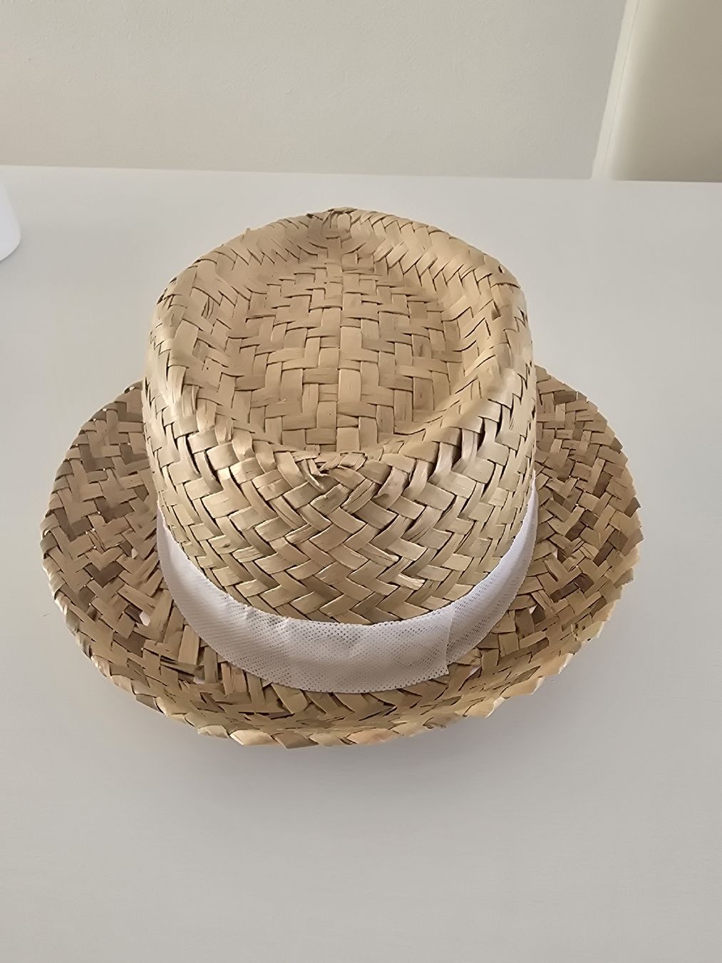 Copricapi, berretti & cappellini: Straw fedora hat beige with white ribbon – Usato da Zürich venduto da fin_2vqm 3