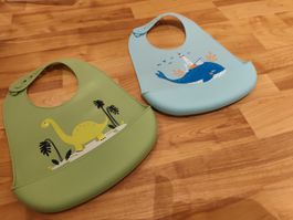 2er Set Silikon-Lätzli, neuwertig, für Babys & Kleinkinder