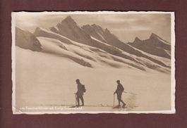 FIESCHERHÖRNER - Skifahrer - 1920 // Eckbug //