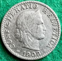 Pièce de 20 ct suisse 1908