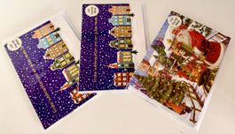 3 Weihnachtskarten mit 3D Pop-Up Effekt – hochwertige Klappk
