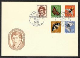 1955, J158-162 Serie auf illustr./unadr. FDC (15021)