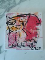 Bild/Leinwand schöne kleine Katze Unikat Original 20x20cm