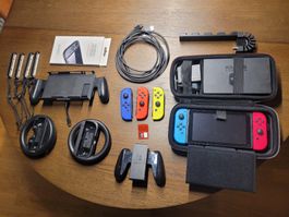 Nintendo Switch mit diversen Accessoires