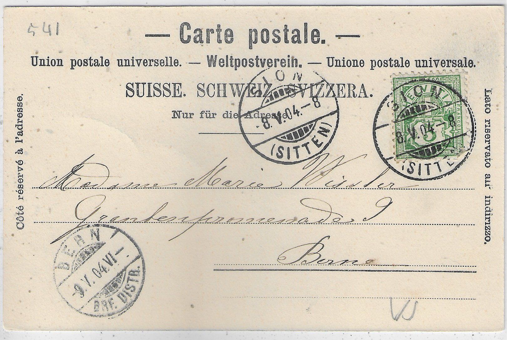 Cartoline postali: Sierre - L'Eglise - animee – Usato da Ettingen venduto da Kartenplanet 1