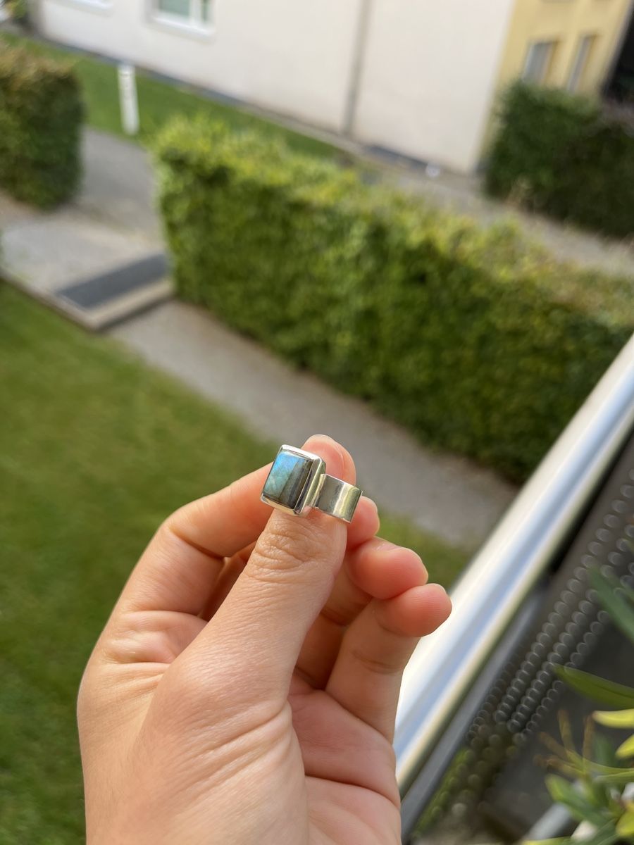 Anelli: Labradorit Ring Silber 925 mit blau grünem Schiller – Usato da Richterswil venduto da Nic_s 1