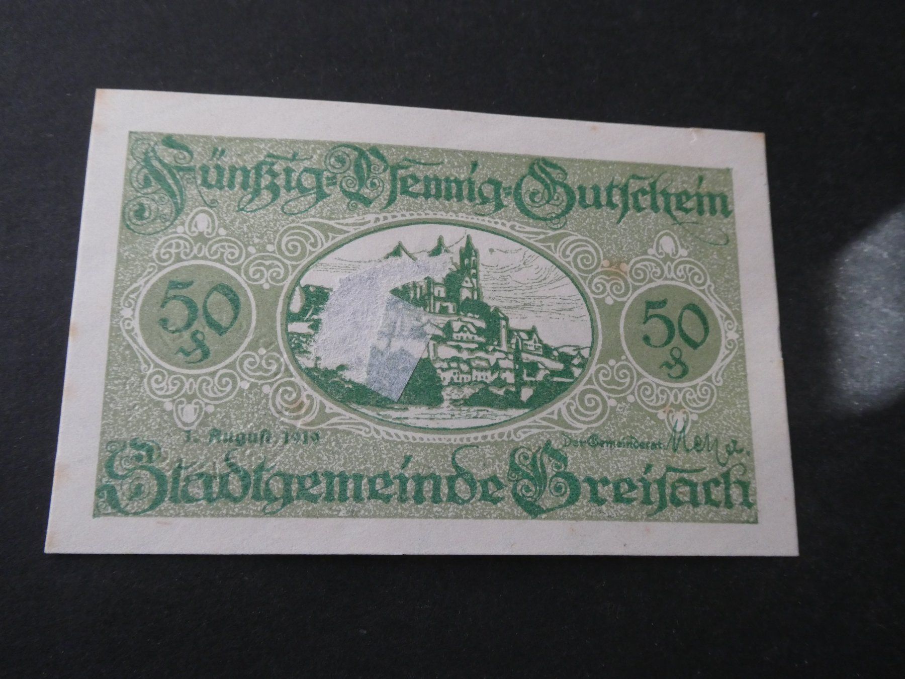 Banconote: Dt. Reich,  Breisach - Notgeldschein – Usato da Hinterforst venduto da Rohusri 1