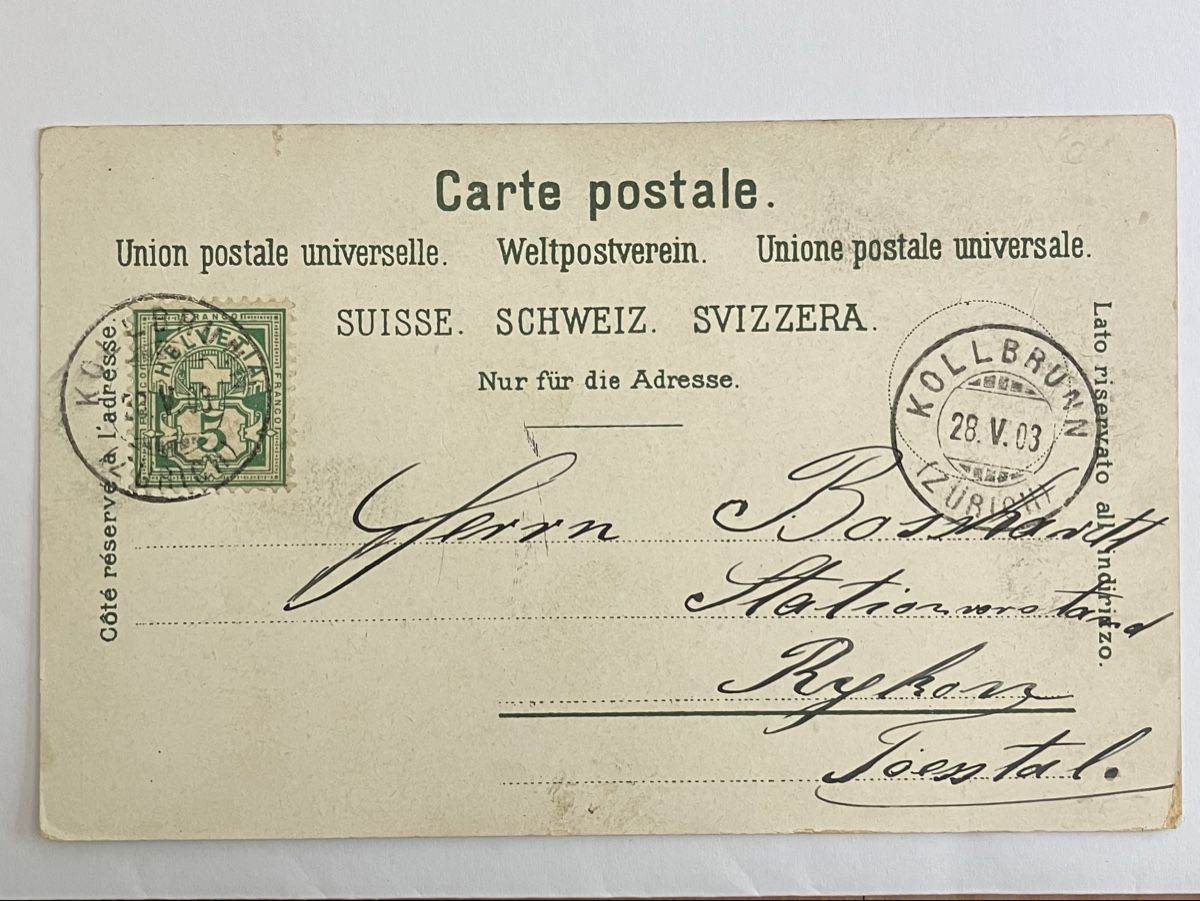 Cartoline postali: Ansichtskarte Steg ZH, Fischenthal, 1903 – Usato da Bauma venduto da Baumer71 1