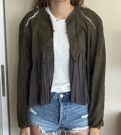 wildleder cardigan