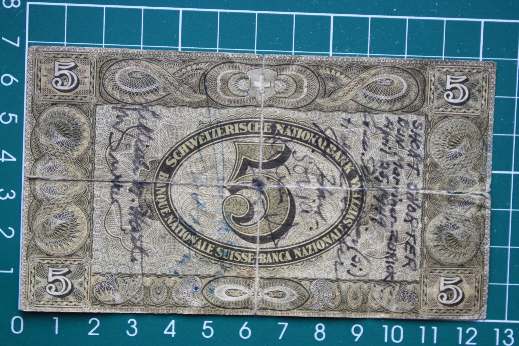Banknoten: schweizer wilhelm tell banknote 5 franken 1946 – Gebraucht aus Laupen BE von Gufi57 1