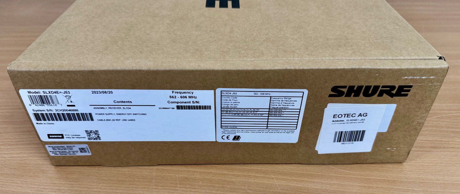 Radiocomunicazione: Shure SLXD4E=-J53 Empfaenger Rackmount neu OVP – Nuovo e nell'imballaggio originale da Muttenz venduto da EotecAG 3