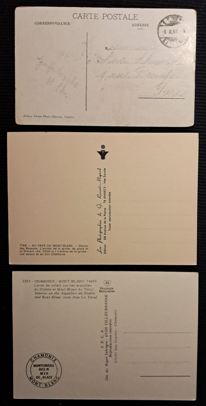 Cartoline postali: 3 CP MONT-BLANC – Usato da Ponto Valentino venduto da giorgia06 1
