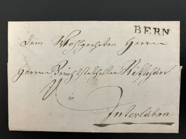 Vorphila Faltbrief mit Inhalt von Bern nach Interlaken 1821