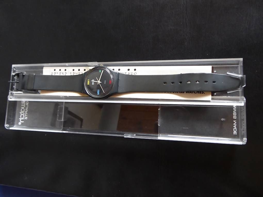 Swatch Orologi: Dont Bee Too Late Swatch GA 100 1984 – Usato da Birrhard venduto da Telemaster1 3