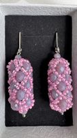 Ohrringe mit Perlen und Rosa/Lila Steinen neu 5cm S925