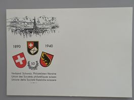 1940 Verband Schw. Phil.-Verein 4 Karten vers. Drucke